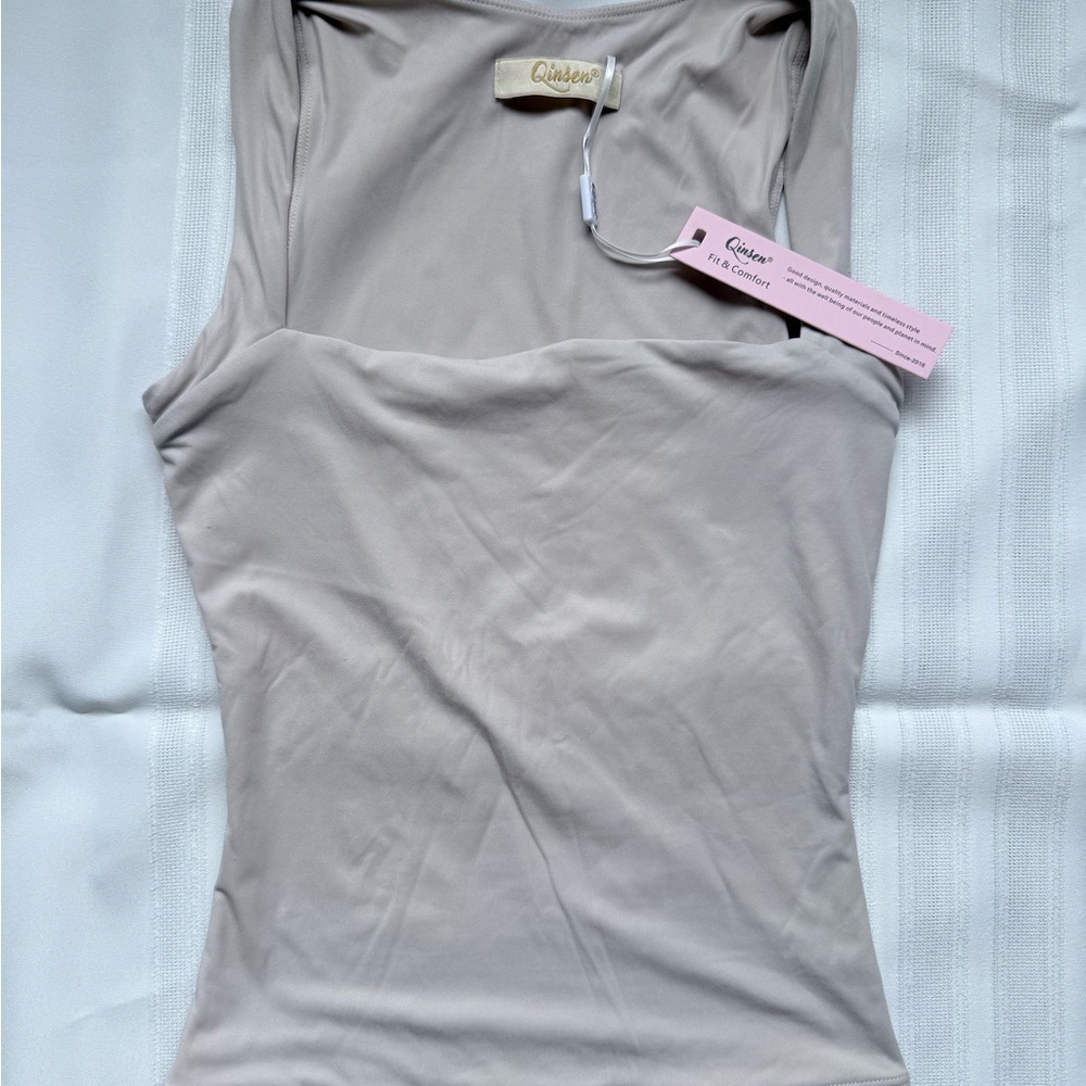 NWT Qinsen sweetheart neck sleeveless top sz XS
